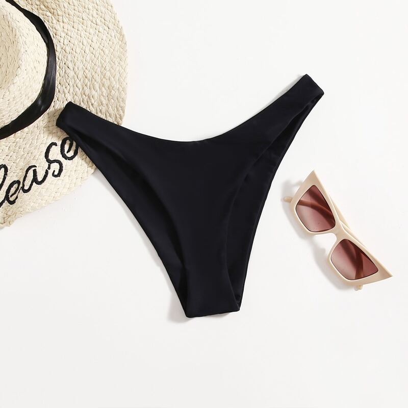 

Simple Solid Bikini Bottom, Black