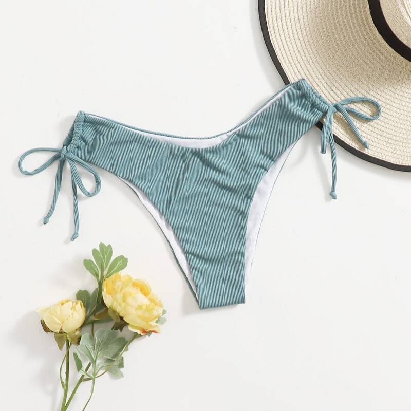 

Solid Rib Bikini Bottom, Green