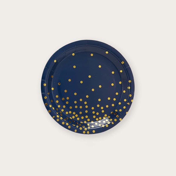 

10pcs 7 Inch Polka Dot Pattern Disposable Plate, Royal blue