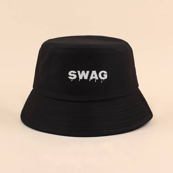 

Letter Graphic Bucket Hat, Black