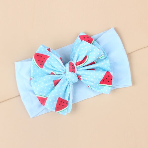 

Baby Watermelon Print Bow Decor Hair Band, Baby blue