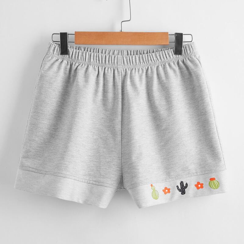 

Plants Graphic Shorts, Light grey