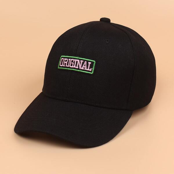 

Letter Embroidered Baseball Cap, Black