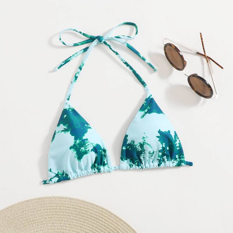 

Tie Dye Bikini Top, Green