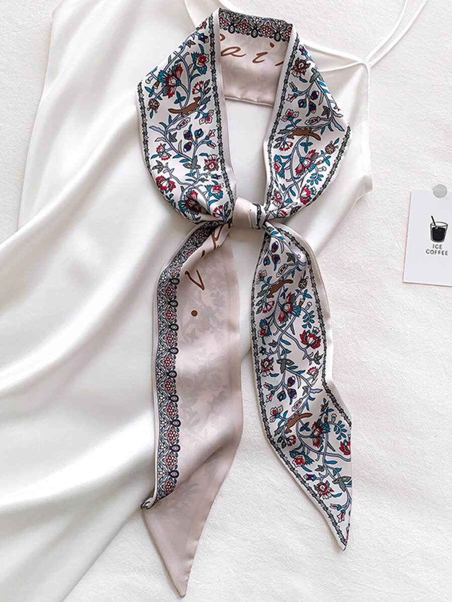 Khăn quàng cổ in hoa - Nhiều màu - Xem 1