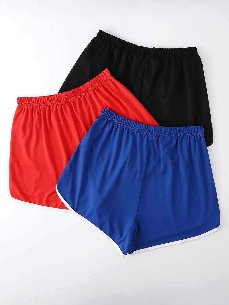 3 piezas shorts delfín unidos en contraste - Multicolor - Añade 2