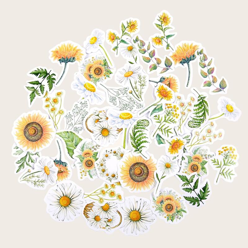 

46pcs Floral Pattern Sticker, Multicolor