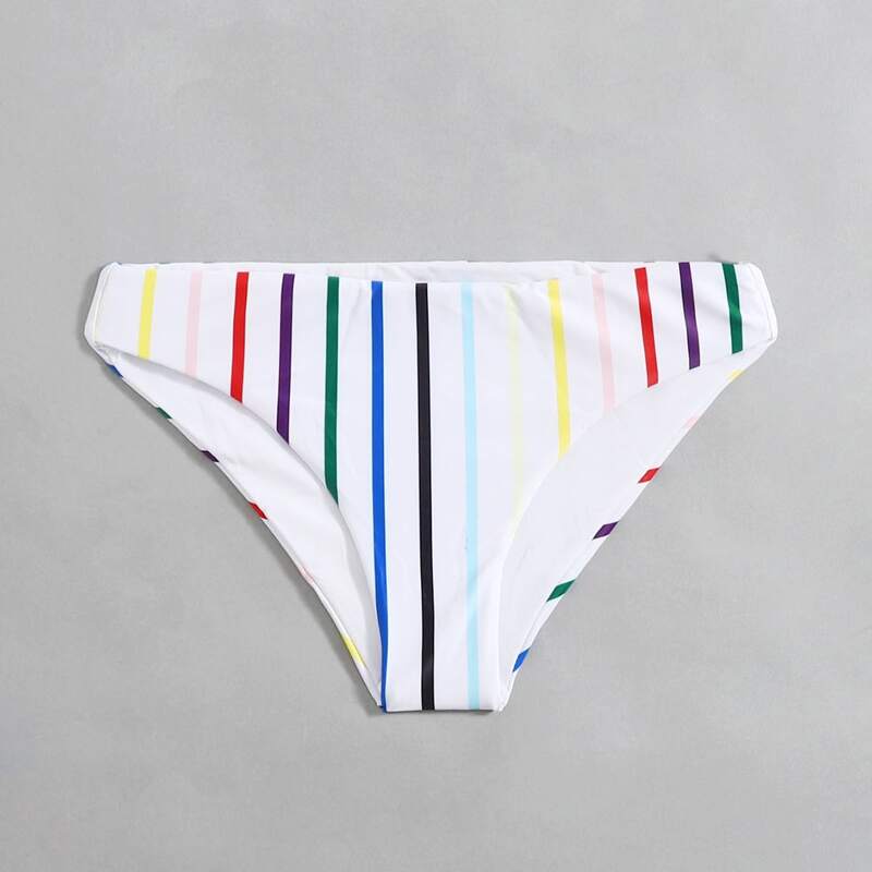 

Striped Print Bikini Bottom, Multicolor