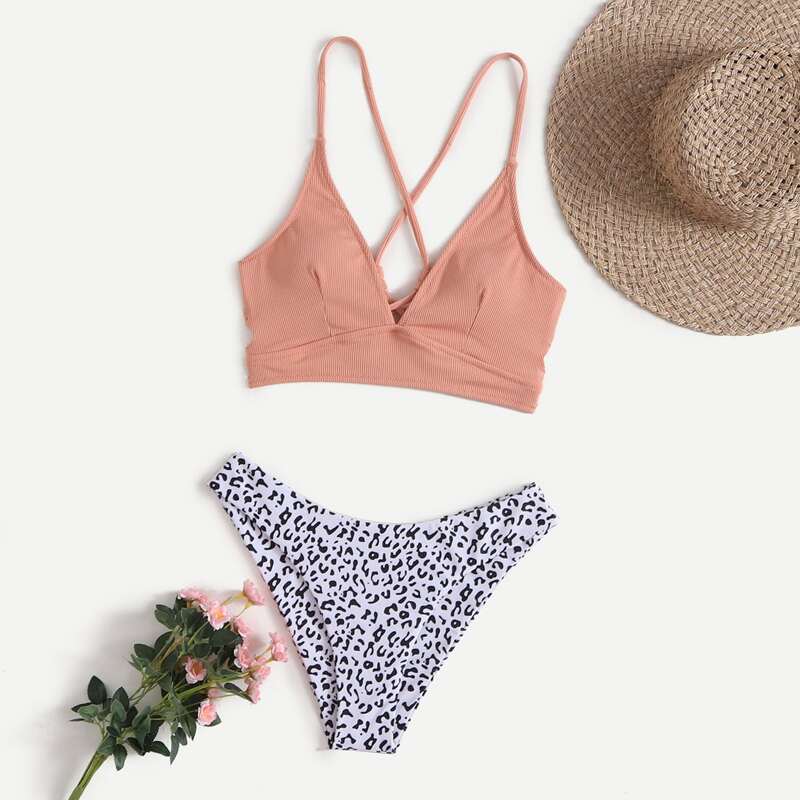 

Leopard Print Bikini Swimsuit, Multicolor