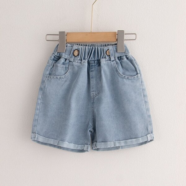 

Toddler Boys Rolled Hem Denim Shorts, Light wash
