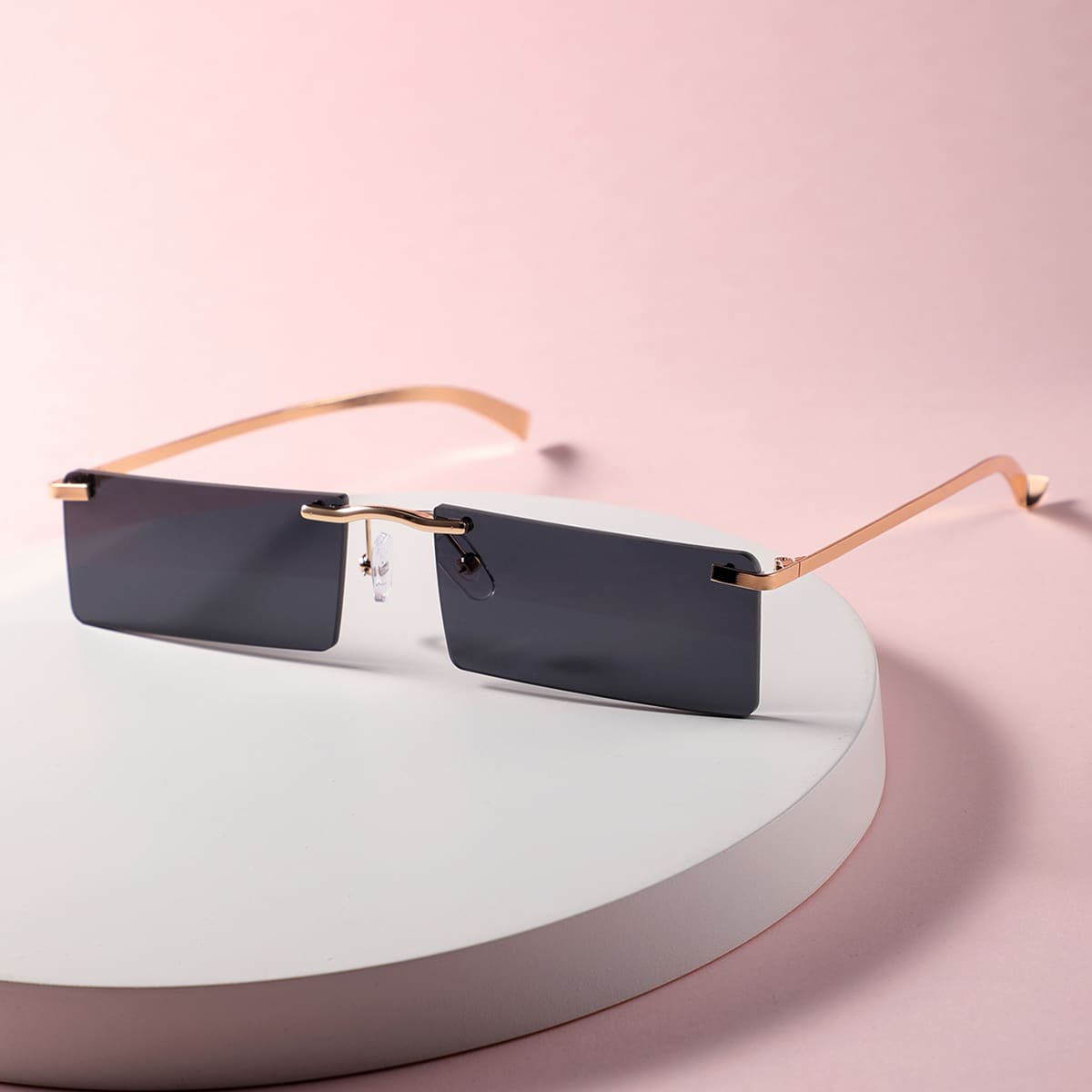 

Rimless Rectangle Frame Sunglasses