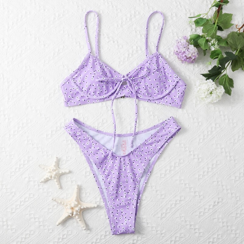 

Ditsy Floral Bikini Swimsuit, Purple