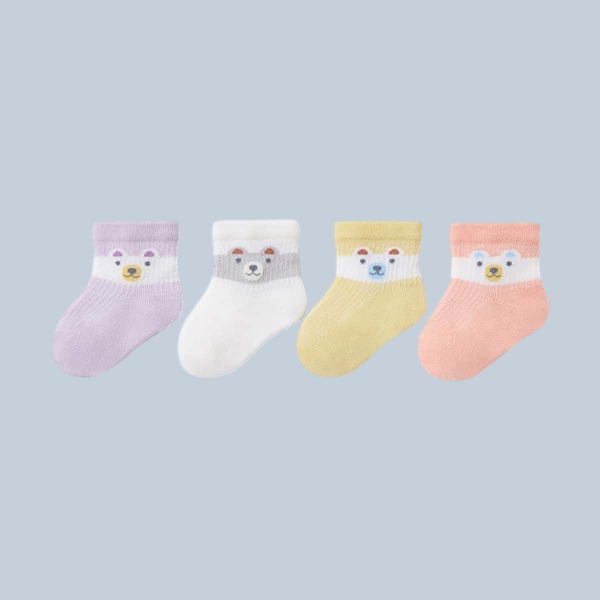 

4pairs Baby Cartoon Graphic Socks, Multicolor