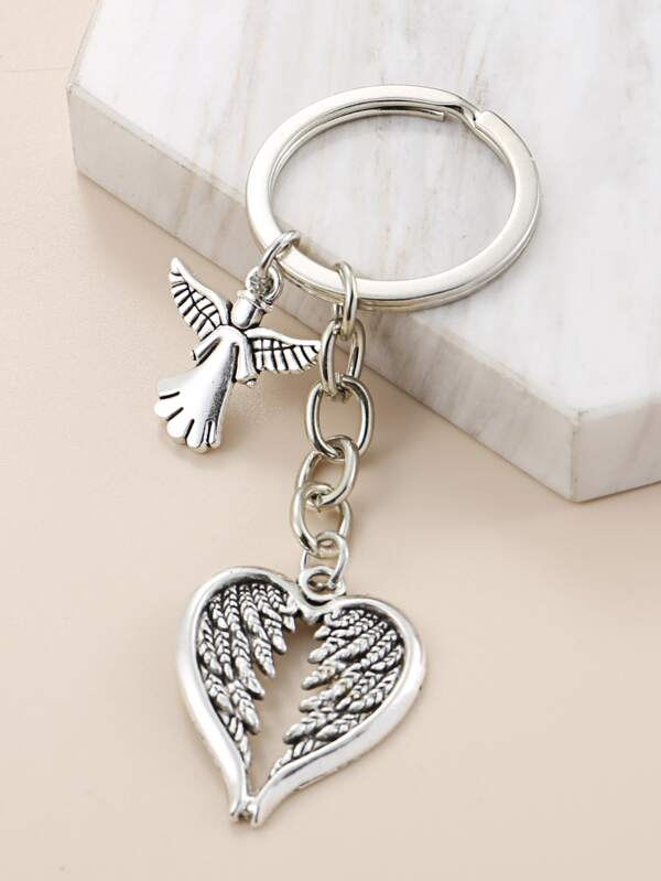 Wings Charm Keychain Valentine's Day Valentines Car Accessories Bag Charm School Cartoon Cute Goth Y2k