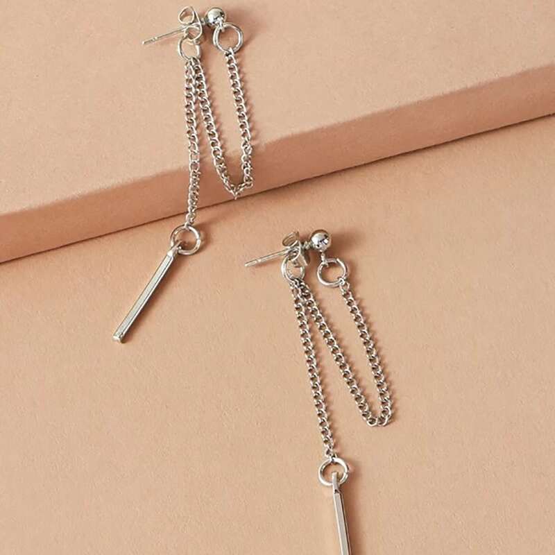 

Geo Drop Earrings, Silver