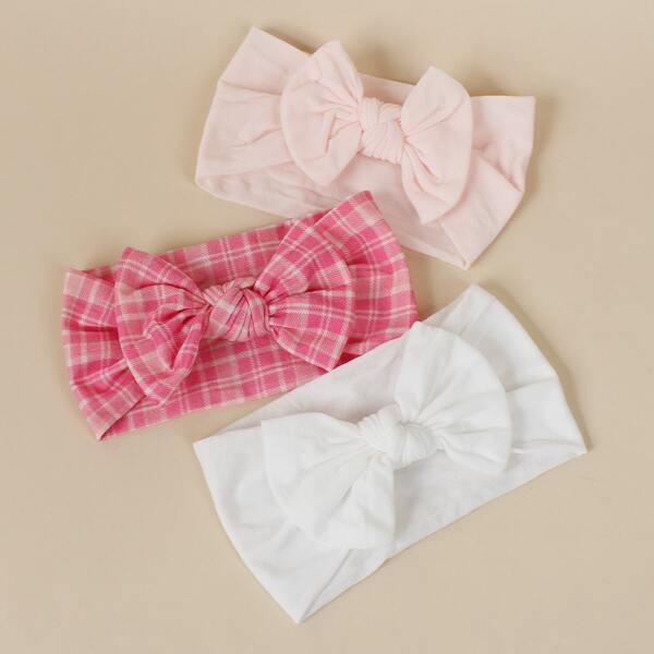 

3pcs Baby Bow Decor Hair Band, Multicolor