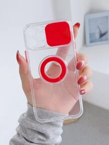 Slide Camera Cover Phone Case With Ring Holder - Red - View 2