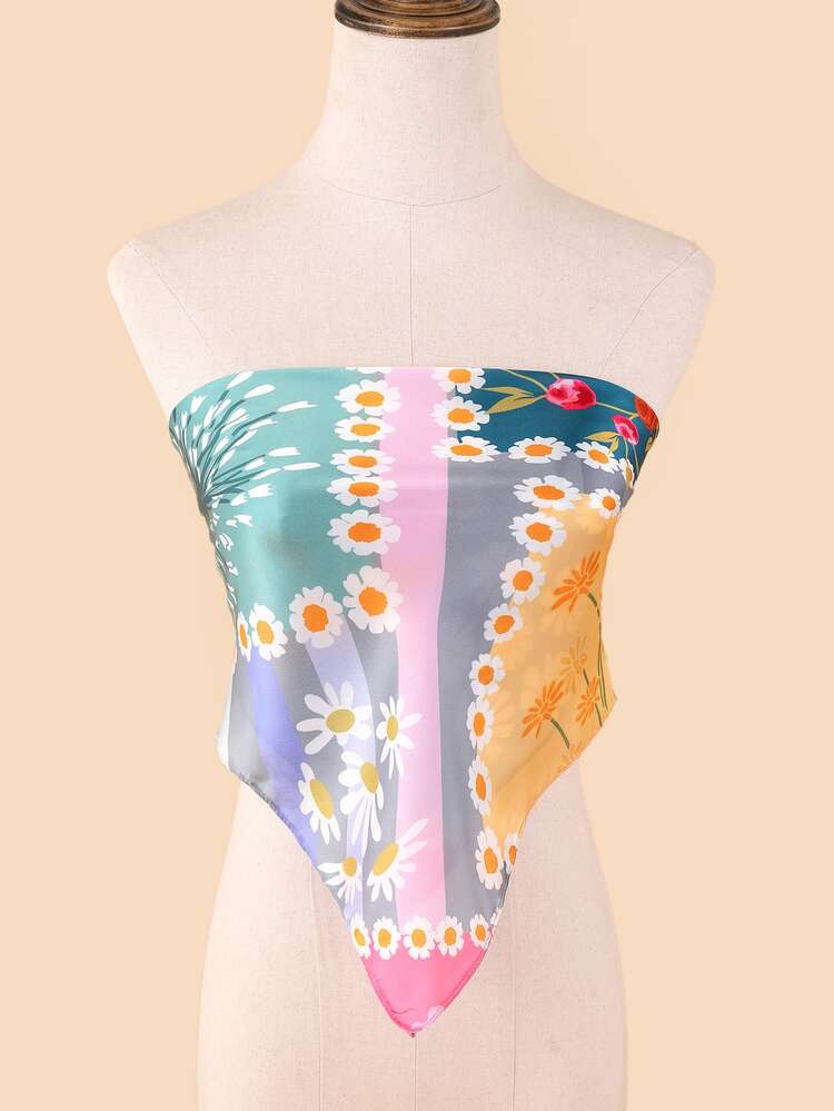 Flower Print Bandana - Multicolor - View 3