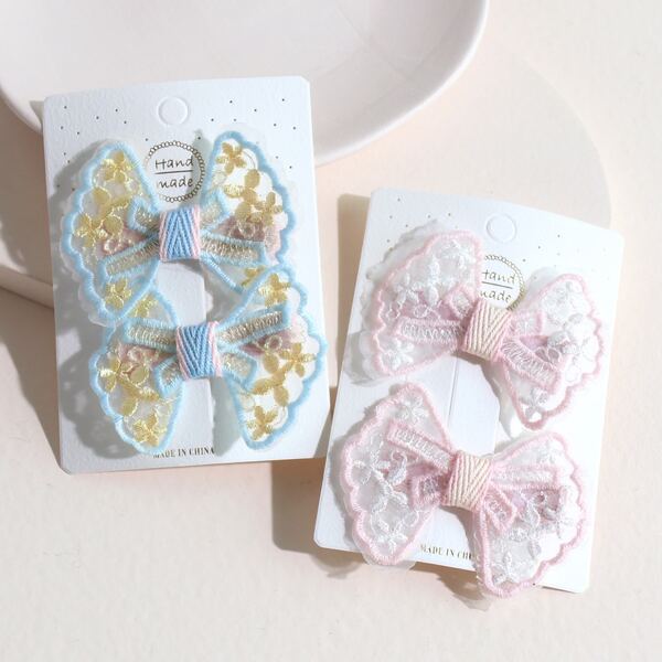 

4pcs Baby Bow Decor Hair Clip, Multicolor