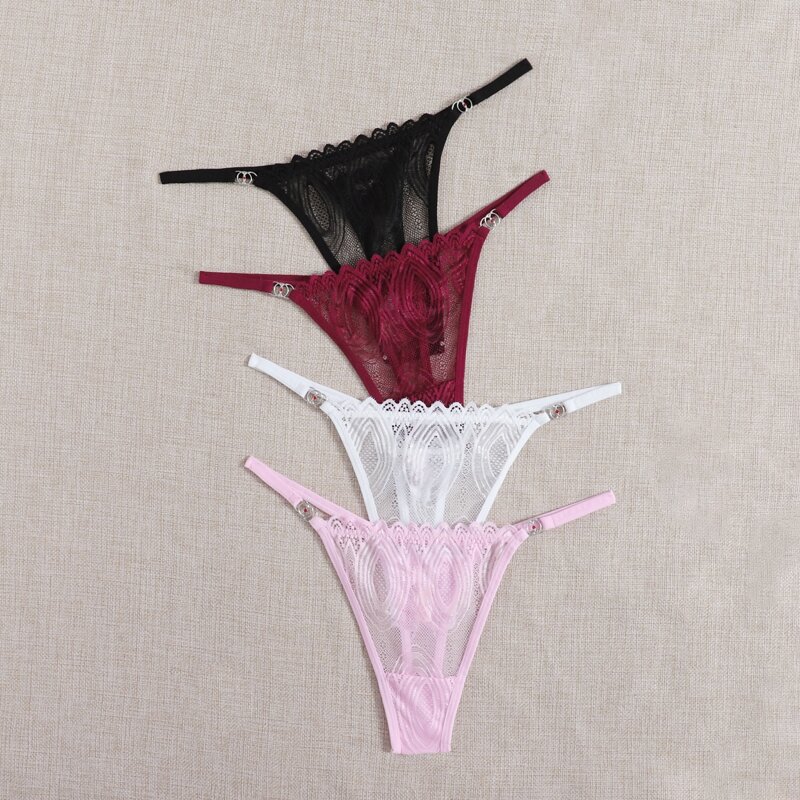 

4pack Contrast Lace Panty Set, Multicolor
