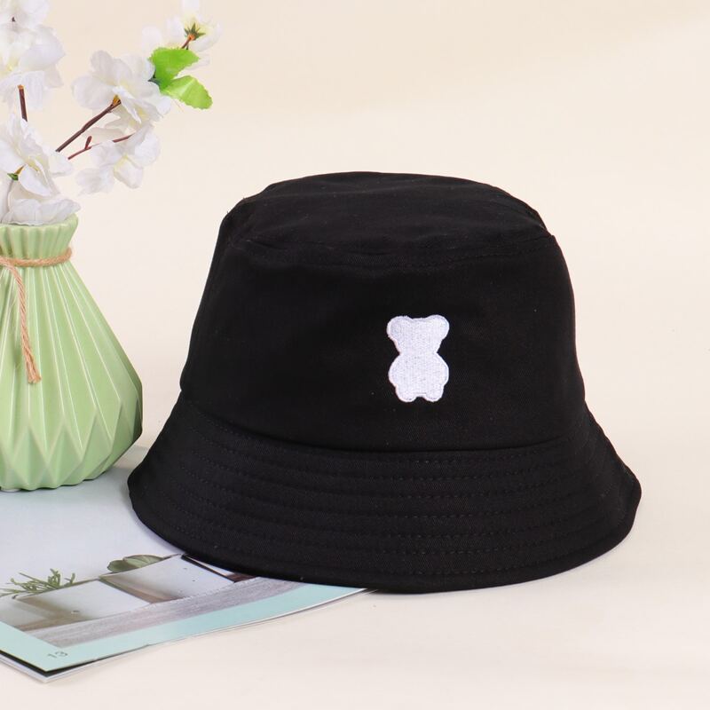 

Bear Graphic Bucket Hat, Black