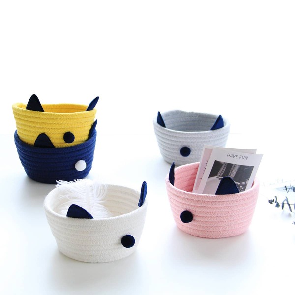 

1pc Random Color Woven Storage Basket, Multicolor
