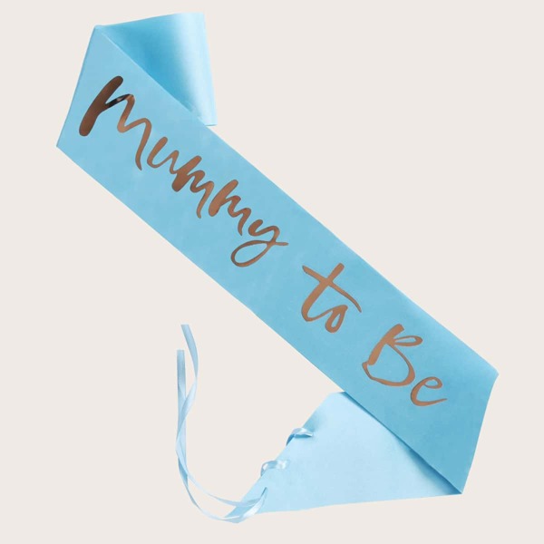 

1pc Slogan Graphic Party Sash, Blue
