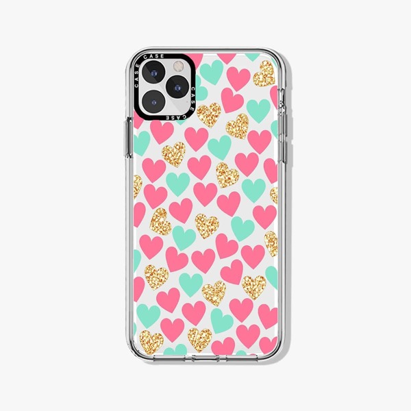 

Heart Pattern Phone Case, Clear