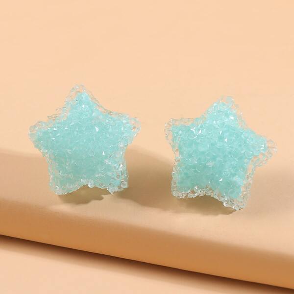 

Star Stud Earrings, Blue