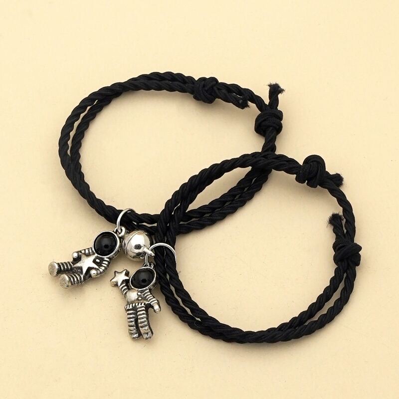 

2pcs Astronaut Rope Bracelet, Black