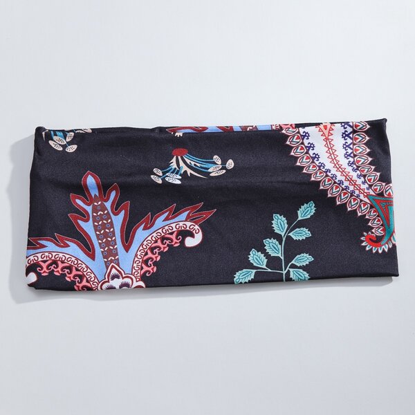 

Leaf Print Hair Band, Black
