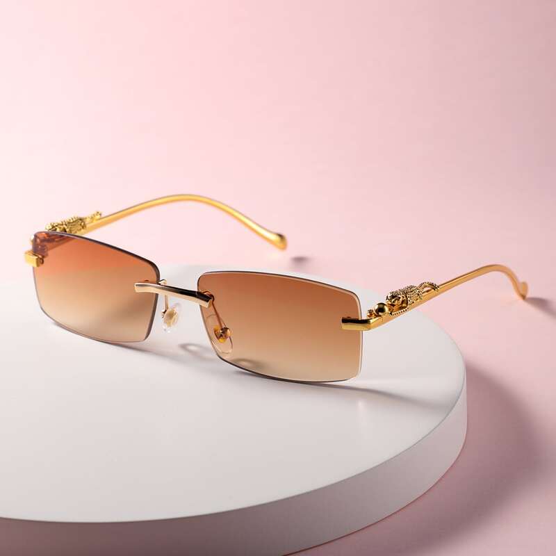 

Rimless Rectangle Frame Sunglasses