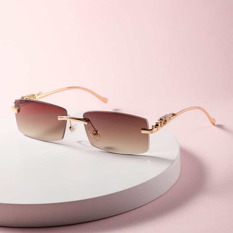 

Rimless Rectangle Frame Sunglasses