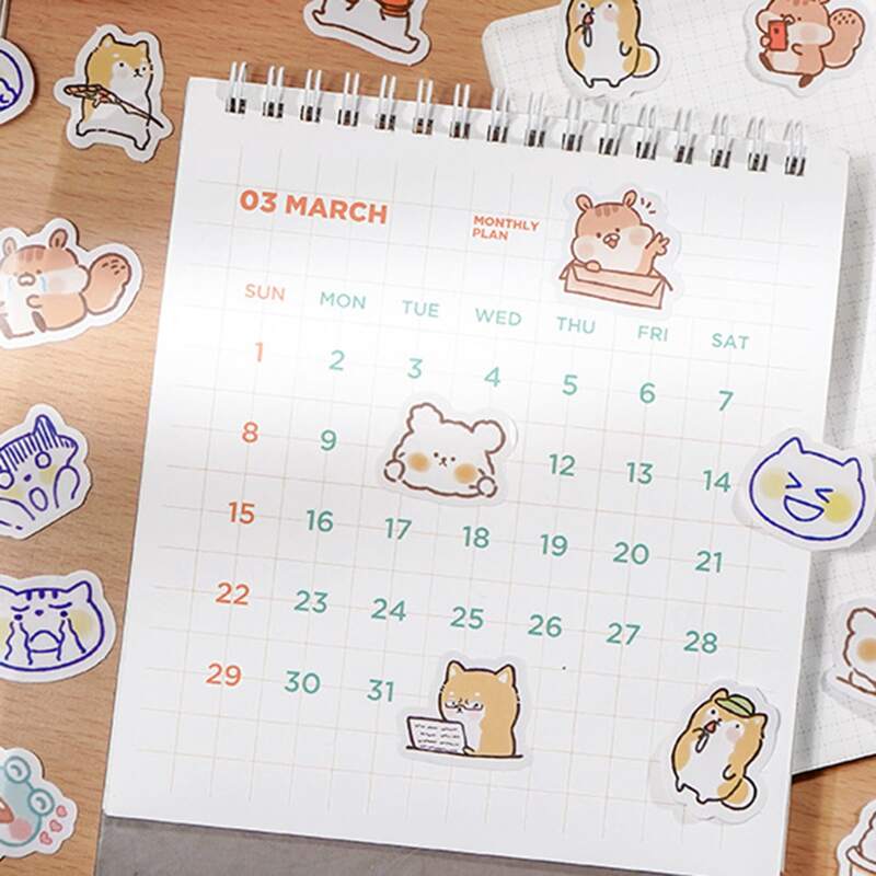

40pcs Cartoon Print Sticker, Multicolor