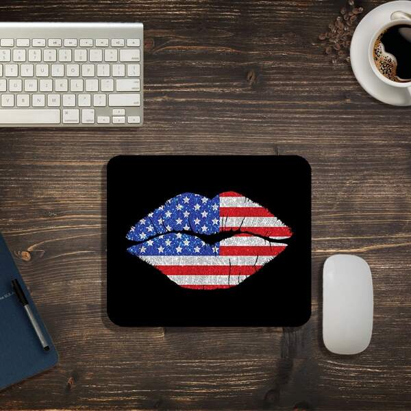 

Mouth Print Mouse Pad, Black