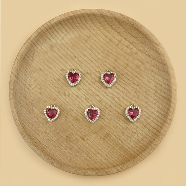 

1pack Rhinestone Heart DIY Jewelry Accessory, Hot pink