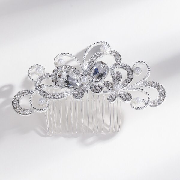 

Rhinestone Butterfly Decor Hair Pin, Silver