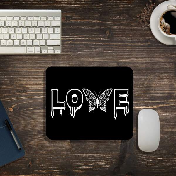 

Letter Graphic Mouse Pad, Black