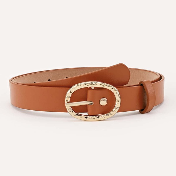 

Oval Buckle Belt, Camel