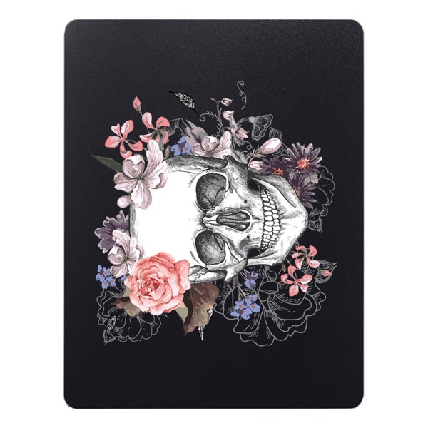 

Skeleton & Flower Print Mouse Pad, Black