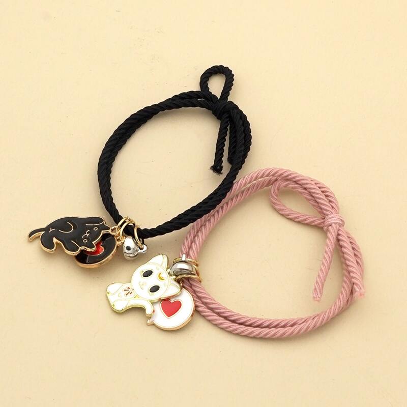 

2pcs Cartoon Rope Bracelet, Multicolor