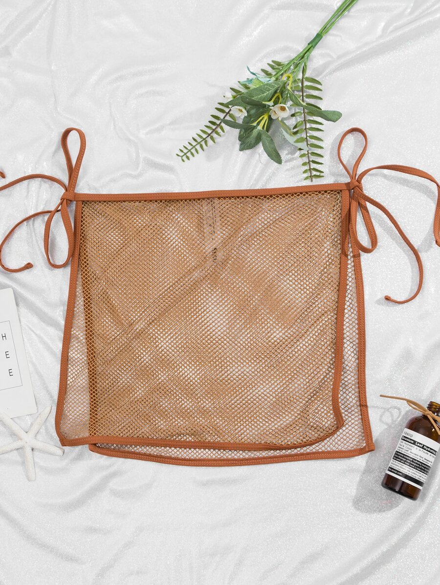 Sheer Mesh Tie Side Cover Up | SHEIN USA