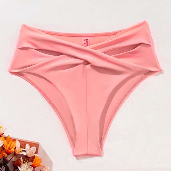 

Twist High Waisted Bikini Panty, Watermelon pink