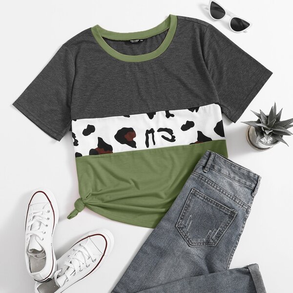 

Plus Color Block Tee, Multicolor