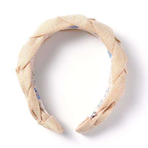 

Braided Design Wide Headband, Beige