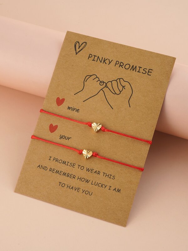 2 piezas Brazalete con decoración de corazón para San Valentín