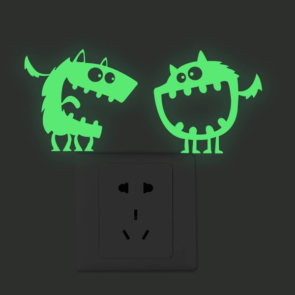 

6pcs Cartoon Dinosaur Glow Switch Sticker, Green
