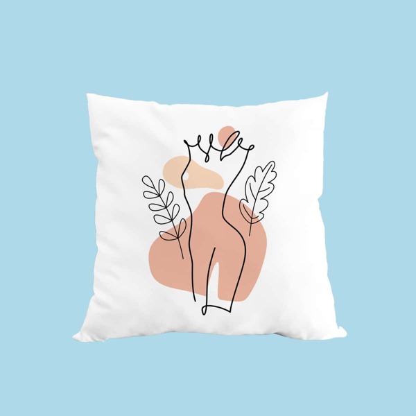

Abstract Pattern Cushion Cover Without Filler, White