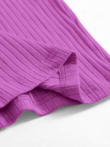 SHEIN Essnce Vestido ajustado tejido de canalé - Morado - Ver 5
