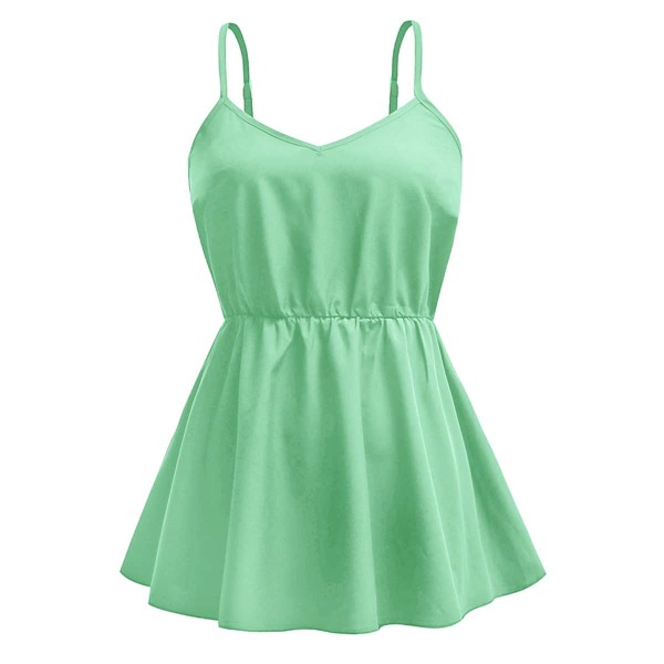 

Plus Ruffle Hem Smock Cami Top, Mint green